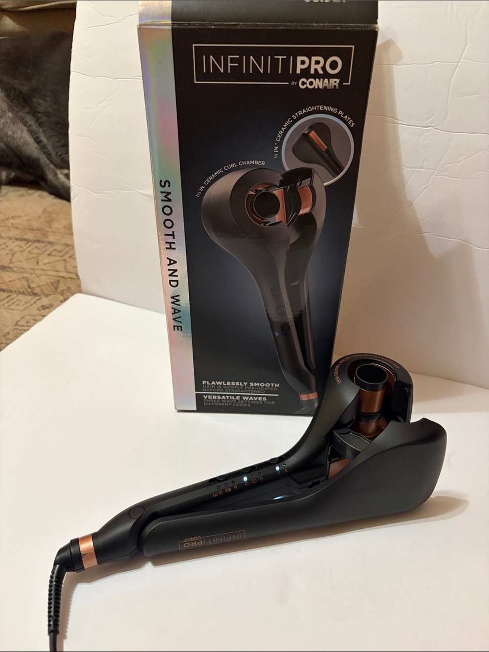 InfinitiPRO by Conair Women’s Smooth and Wave NIB - Black with Rose Gold